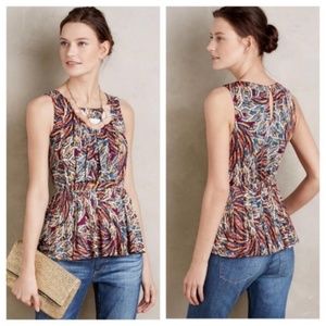 Anthropologie | Patterned Corbara Peplum Tank